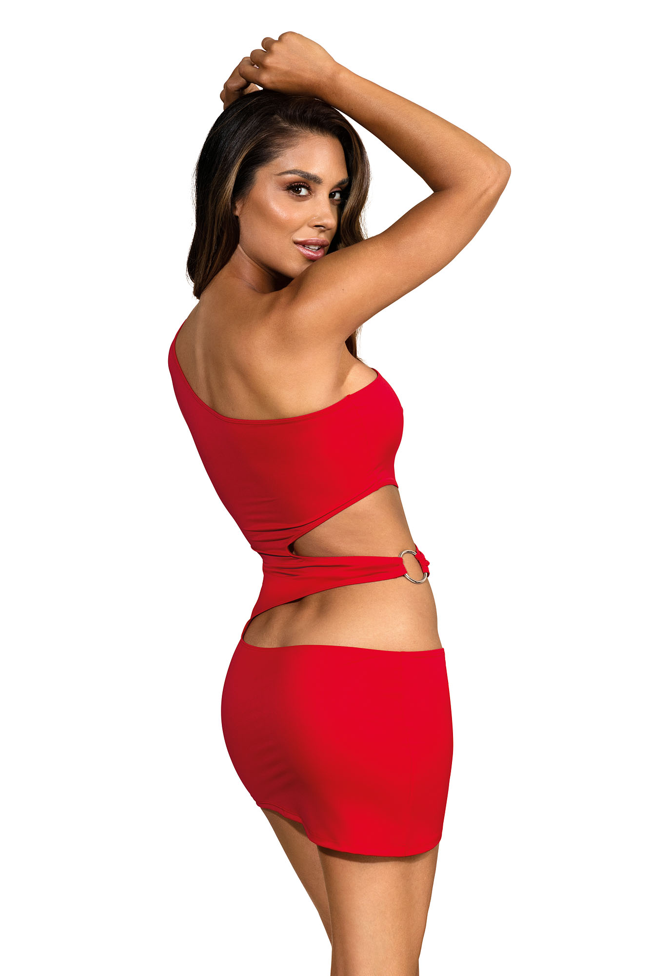 Rotes Oneshoulder-Clubkleid