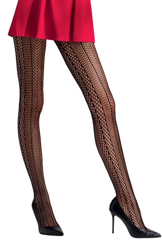 Schwarze Strumpfhose mit Lochmustern
