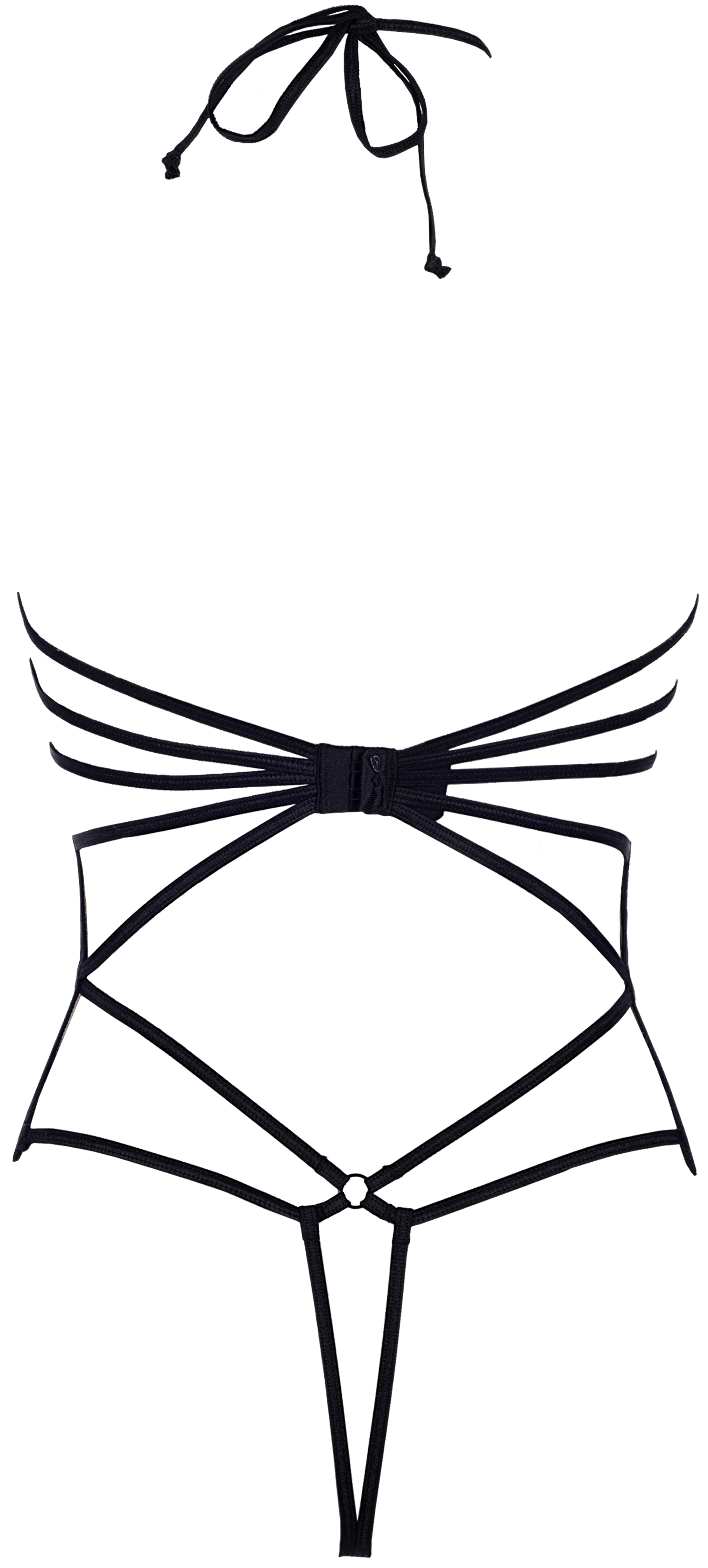 Hinten offener Body in schwarz-beige