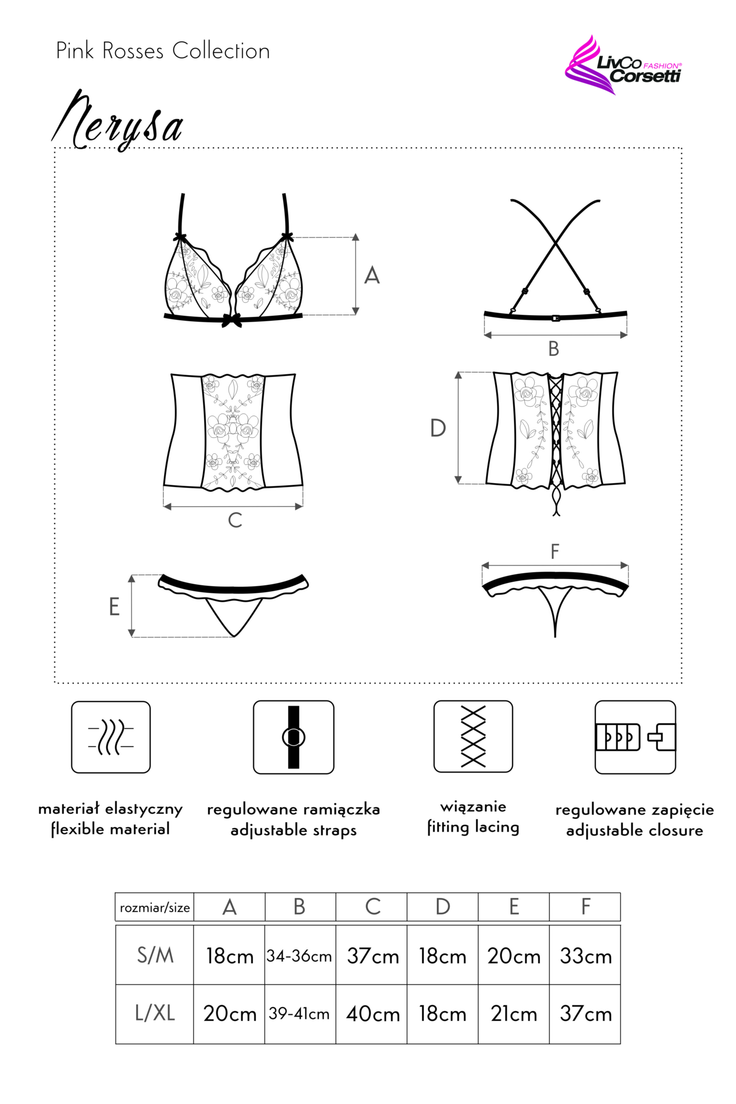Dessous-Set Nerysa dreiteilig