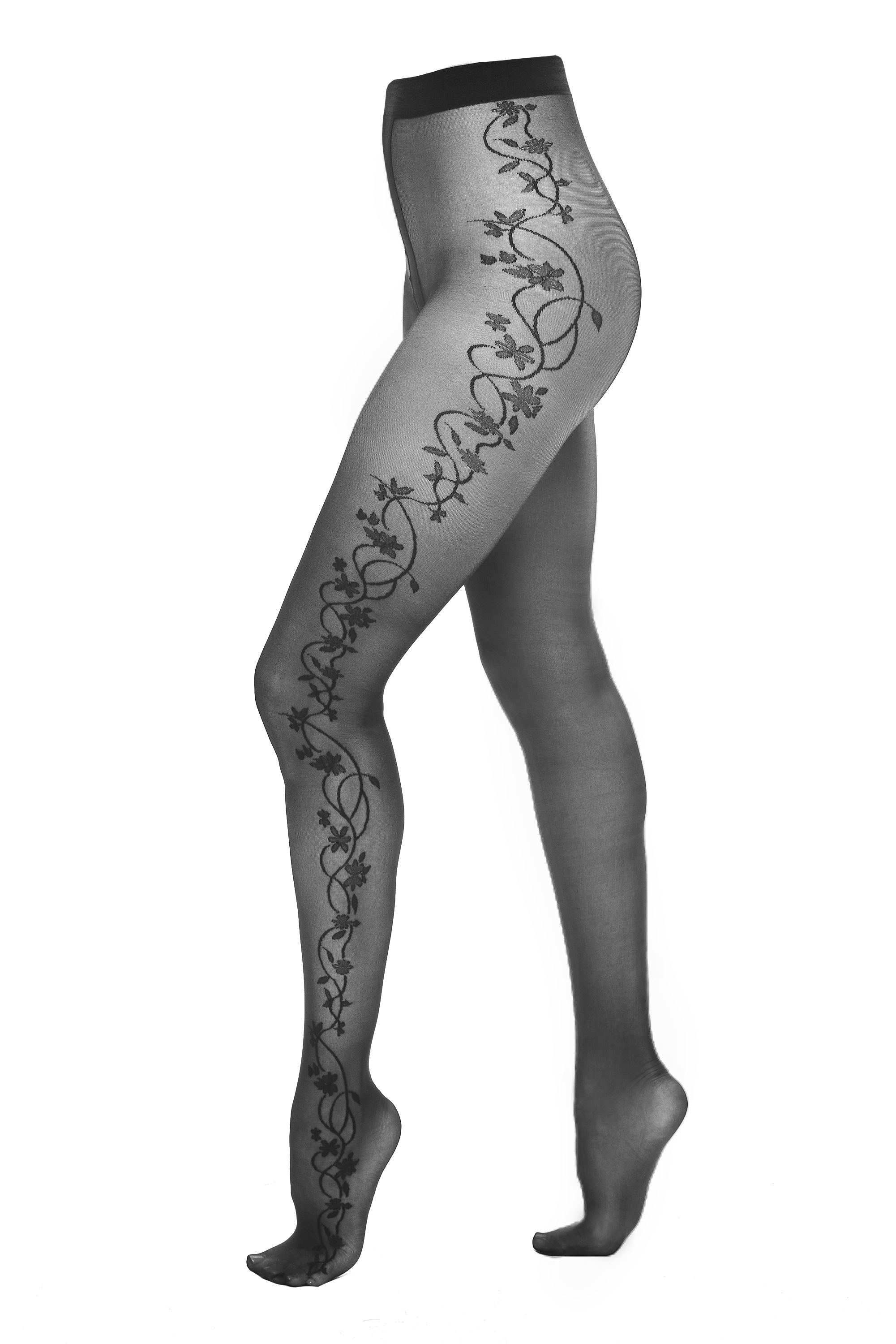 Strumpfhose mit Blumenmotiv