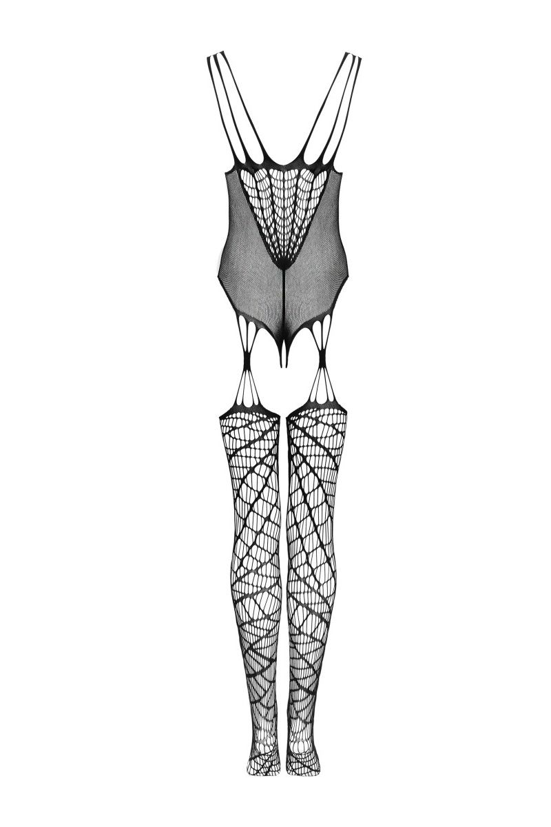Gemusterter Ouvert-Bodystocking