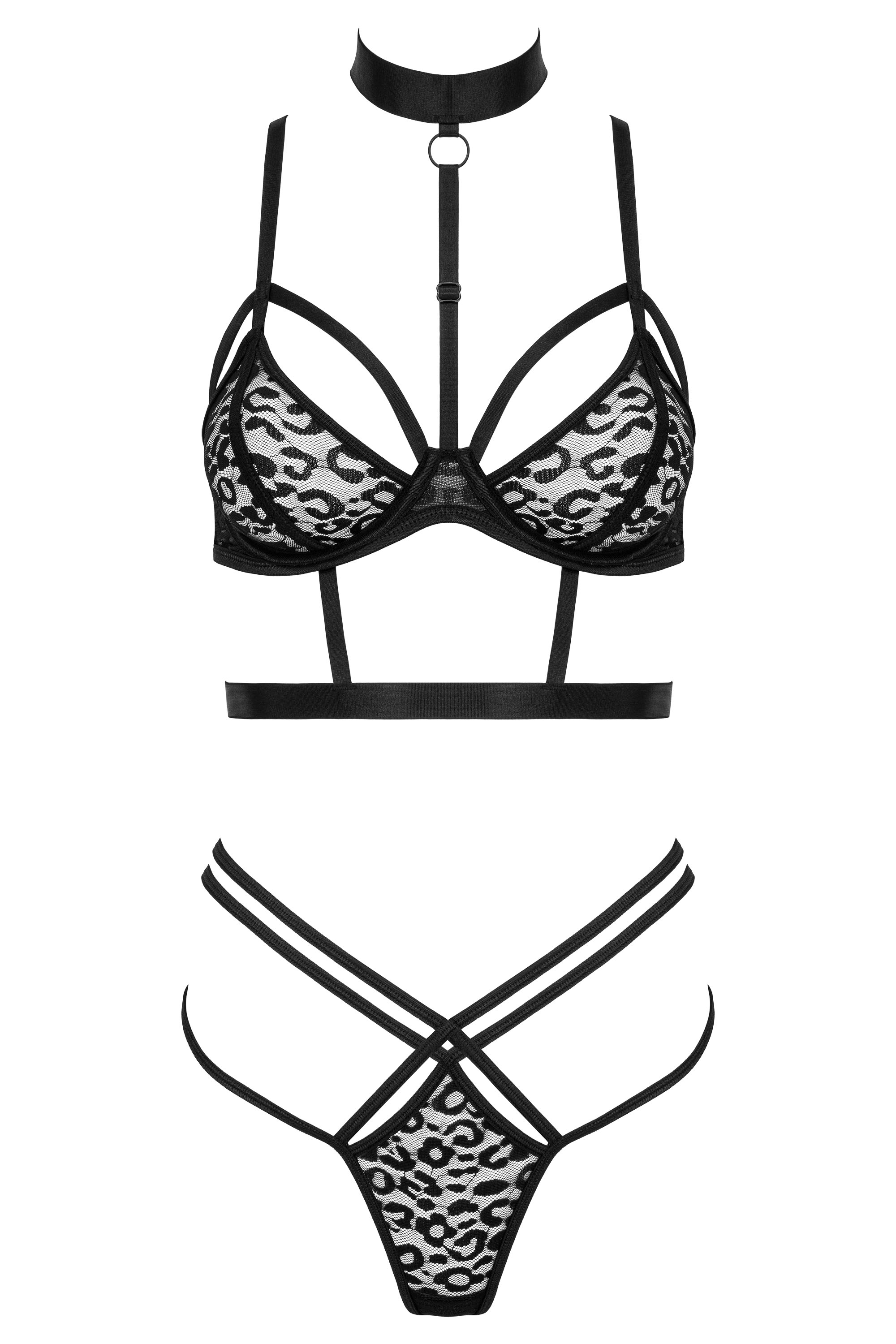 Zweiteiliges Riemen-Set mit Leo-Muster