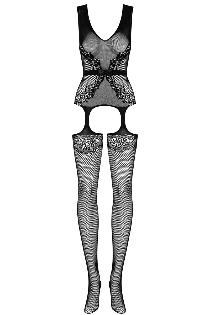 Bodystocking in schwarz mit Spitze