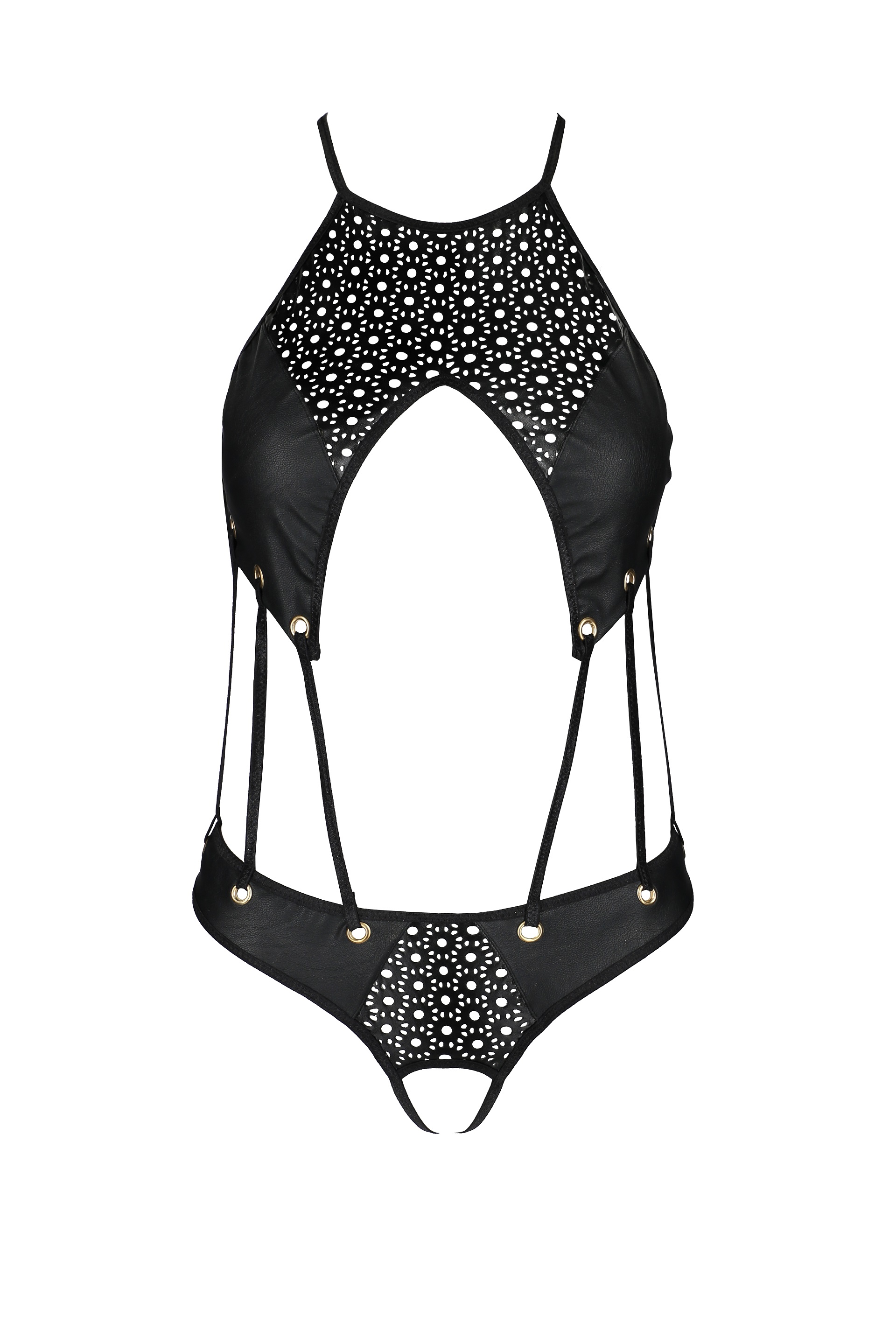 Ouvert-Body Tasmina aus Kunstleder