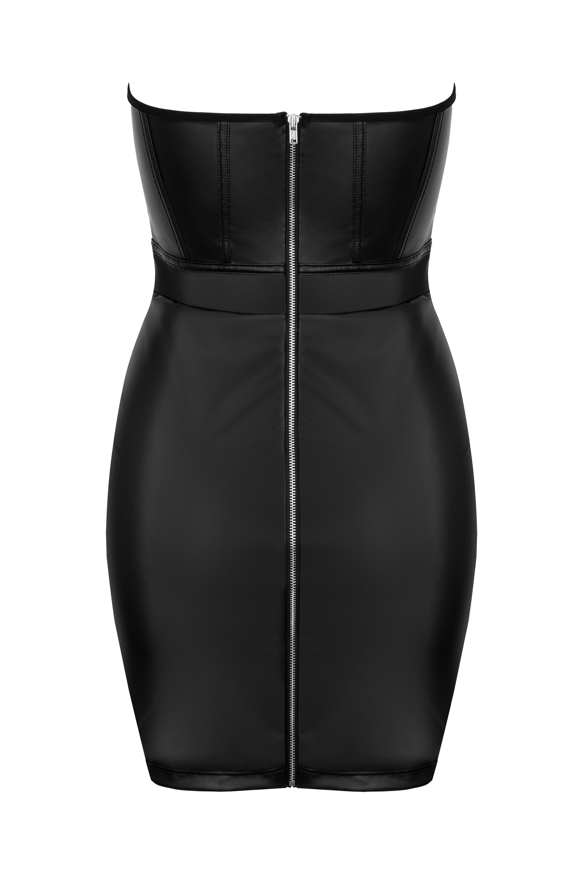 Trägerloses Wetlook-Kleid Blackelia