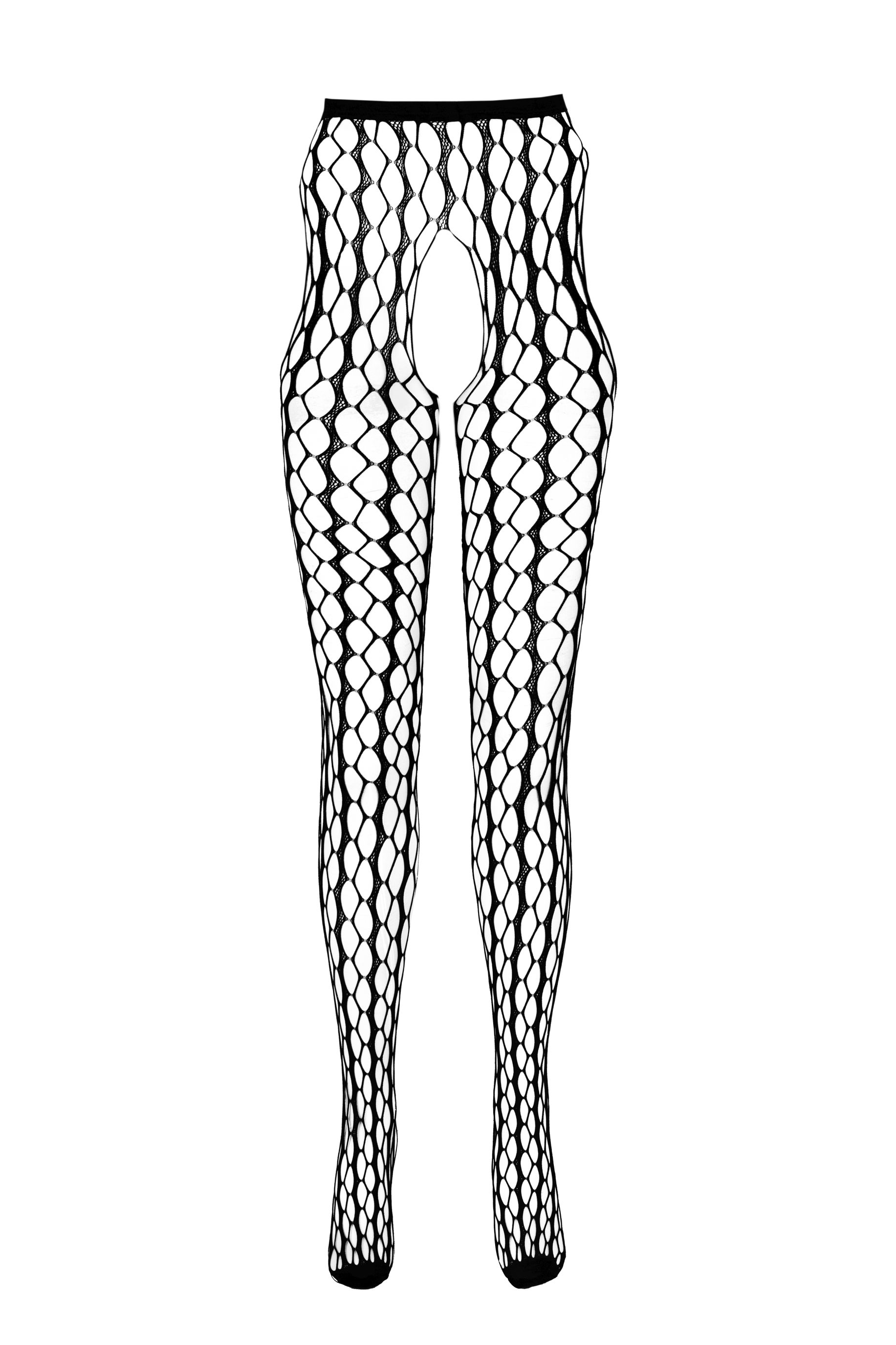 Schwarze Netzstrumpfhose ouvert