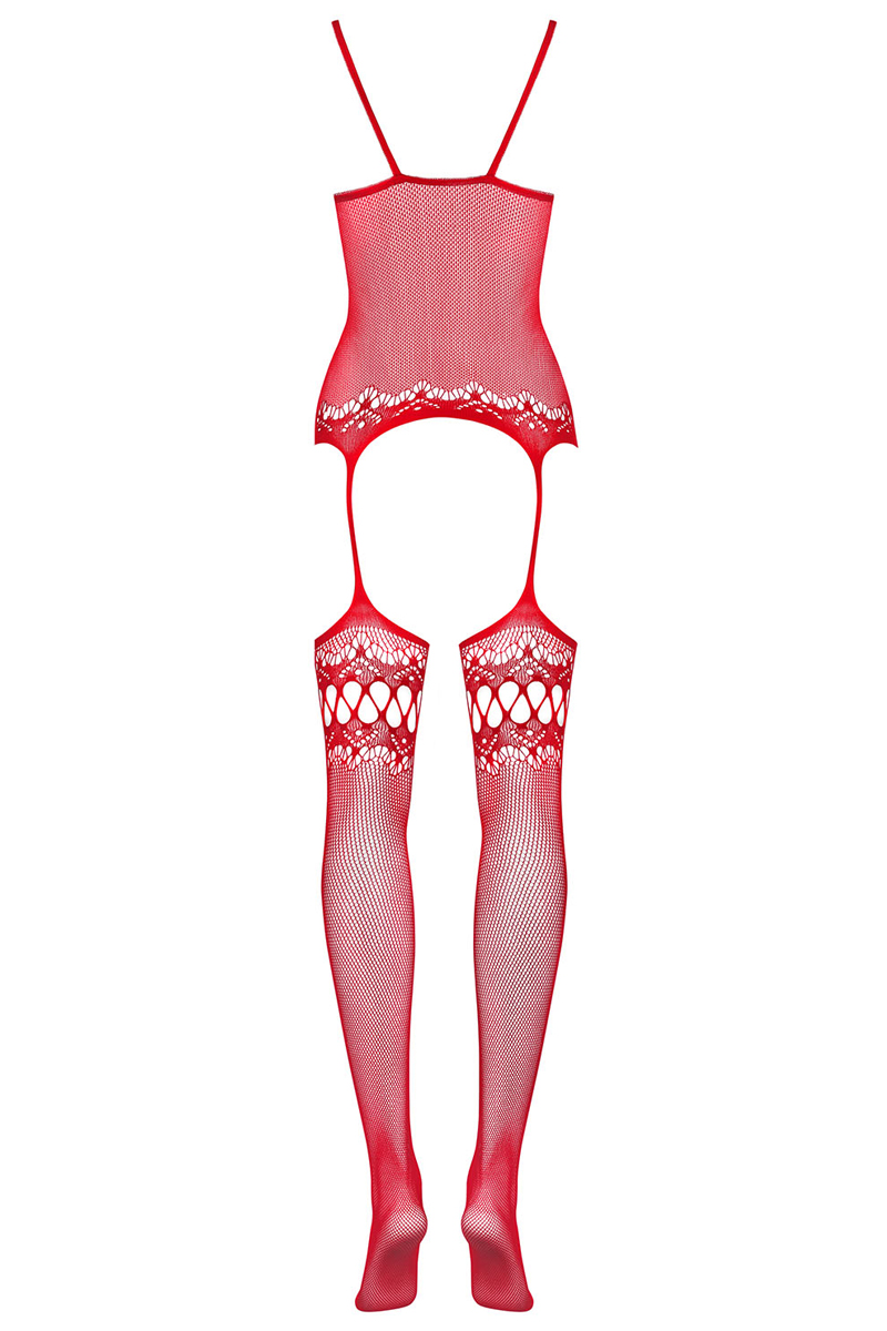Rotes Straps-Bodystocking