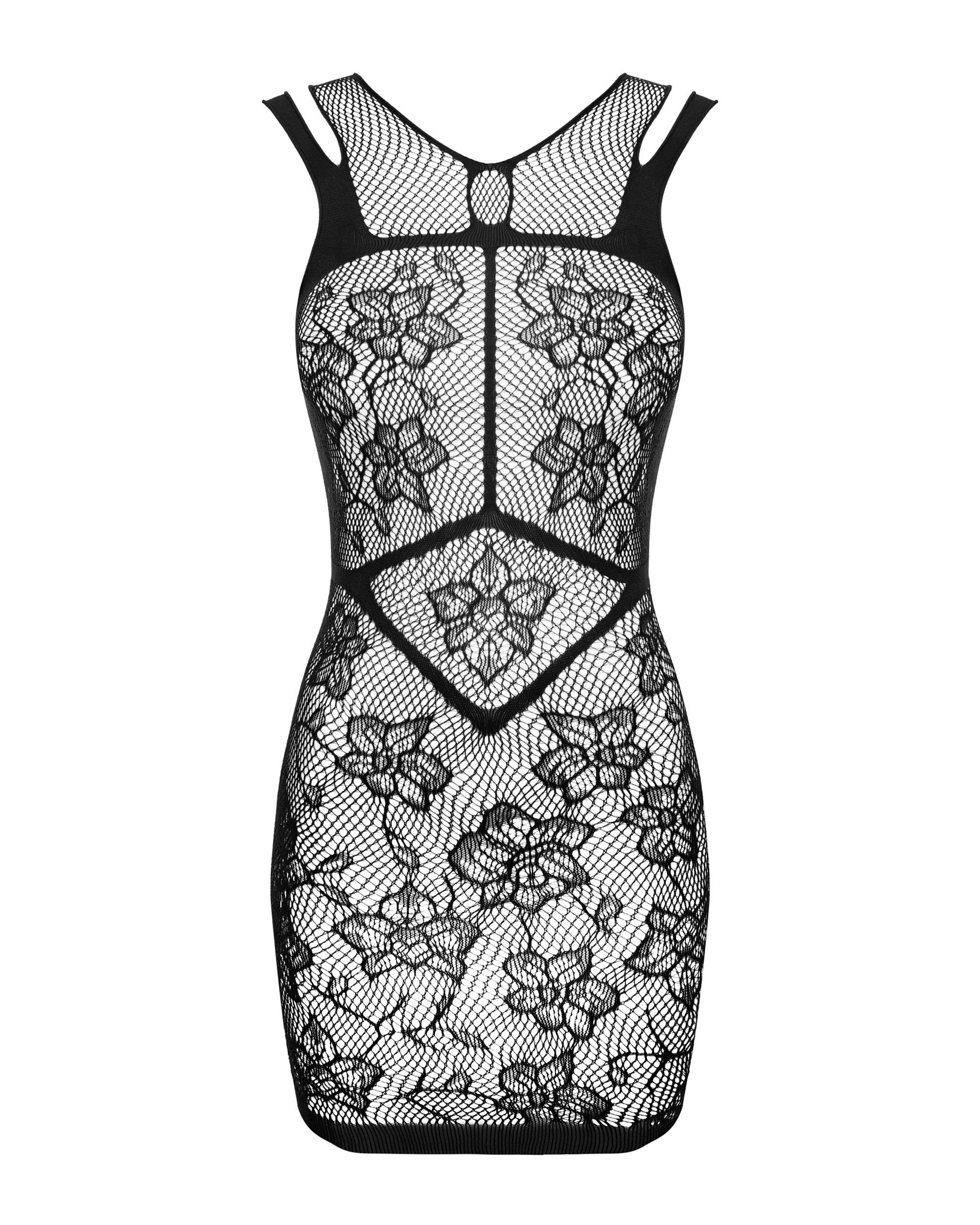 Mini-Netzkleid mit Blumenmotiv