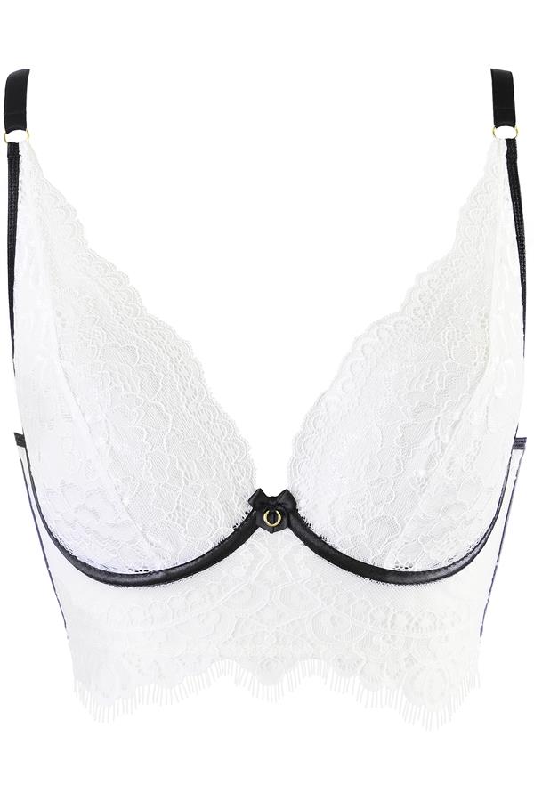 Spitze-Bustier in weiß mit Bügeln