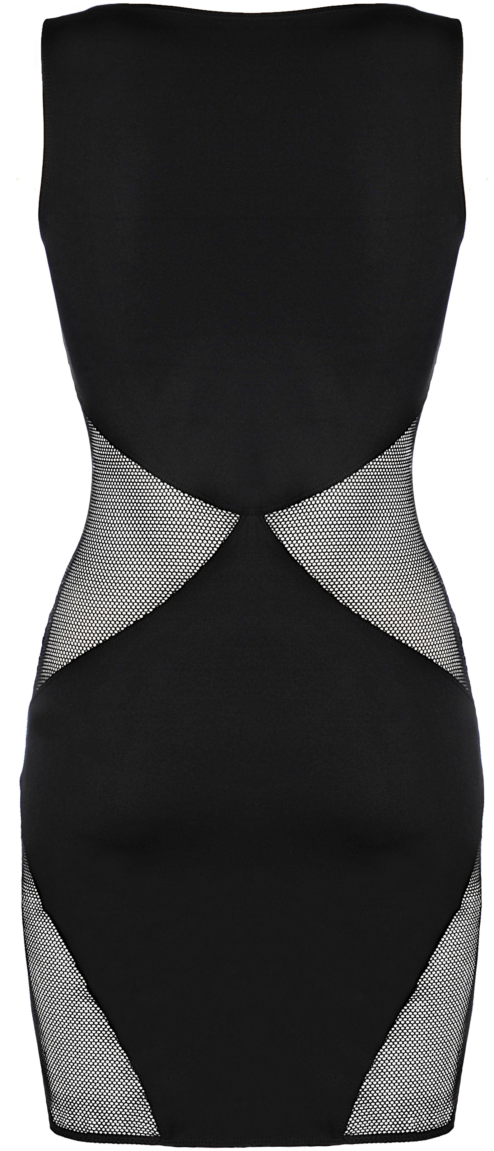 Teiltransparentes Kleid in schwarz