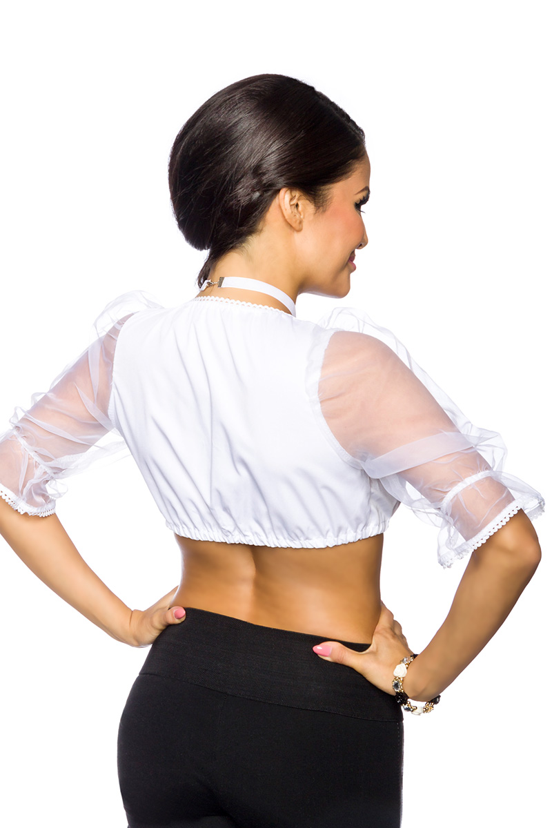 weiße Dirndl-Bluse mit Puffärmeln