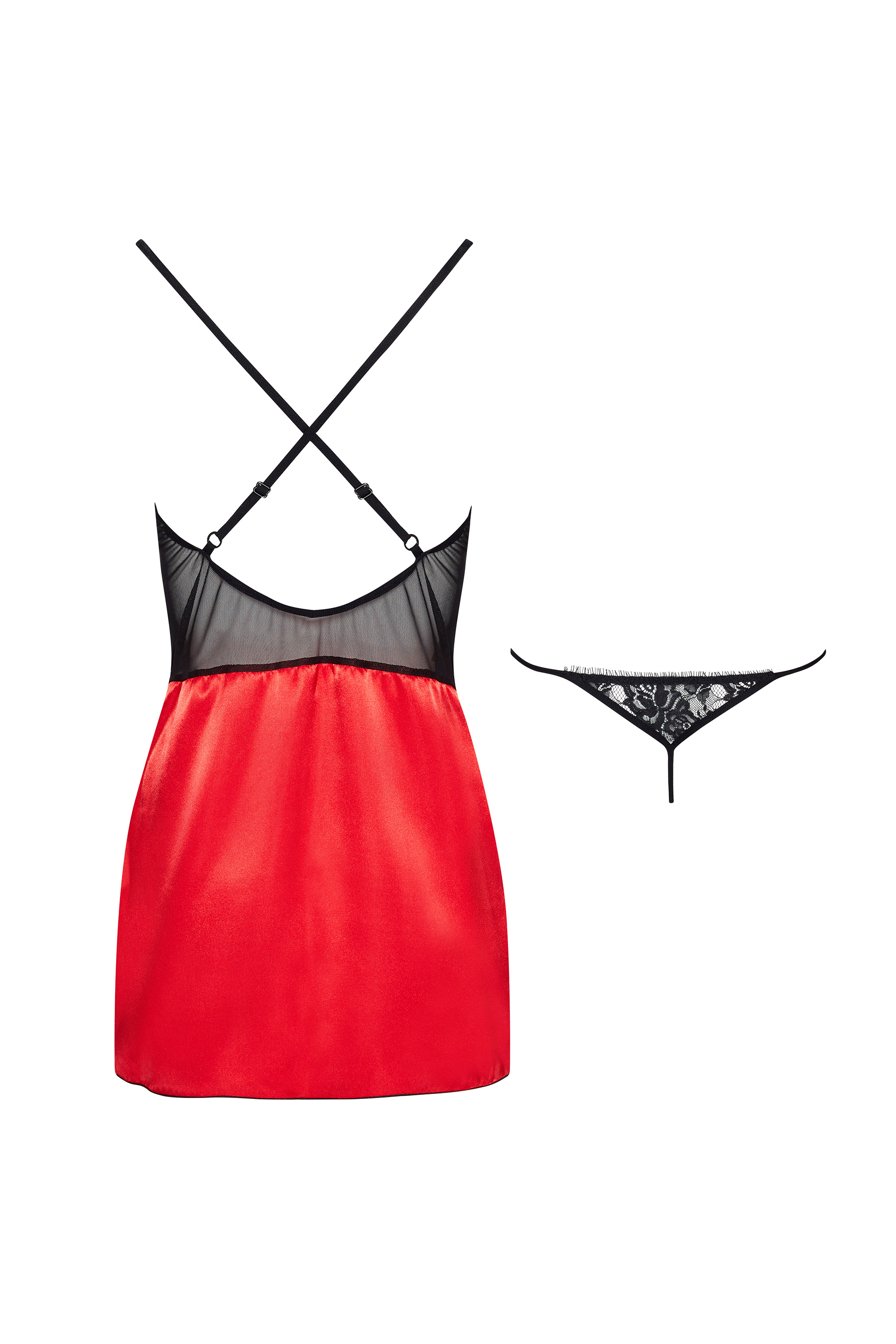 Negligee Marinela in rot-schwarz