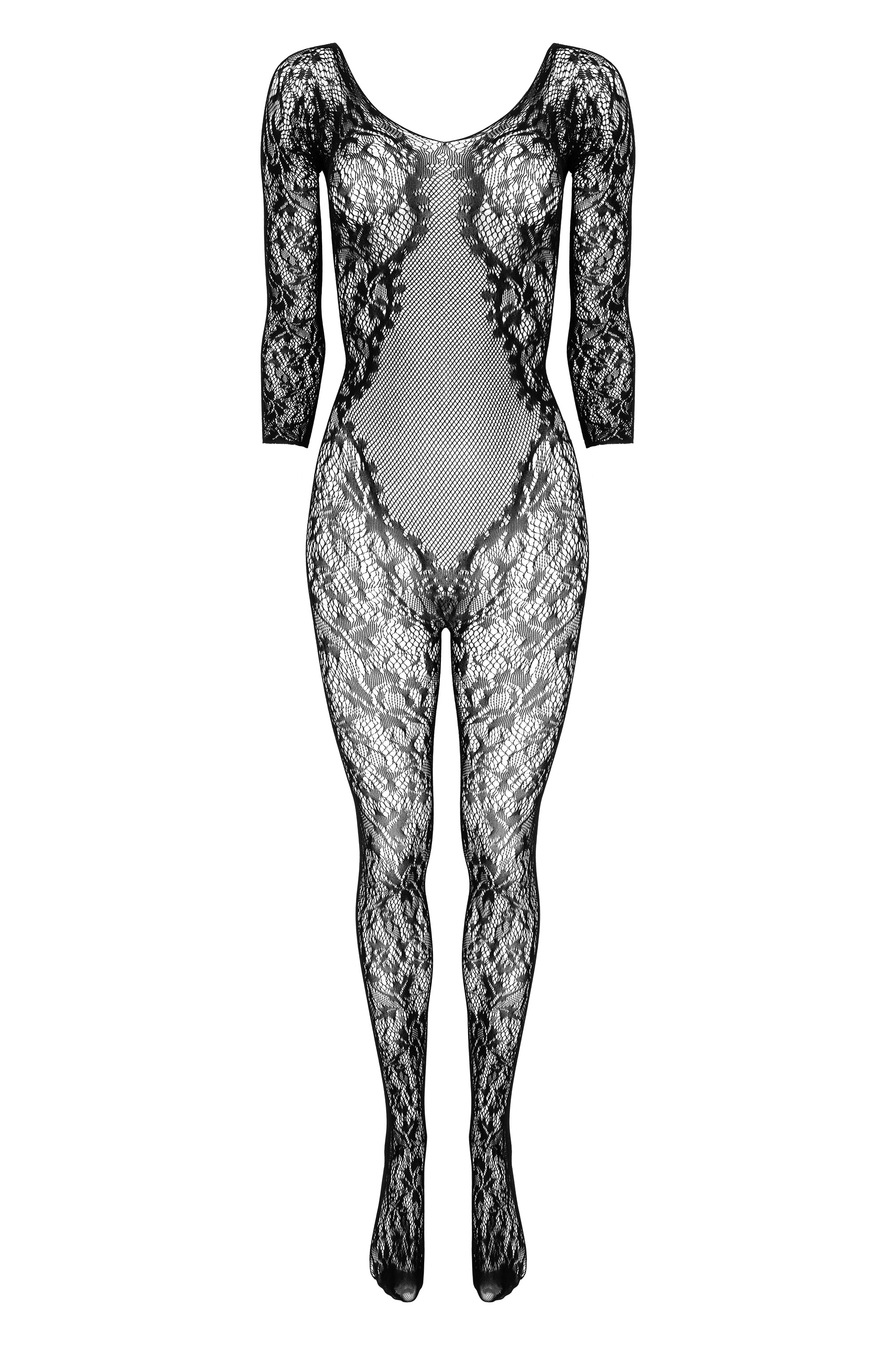 Floraler Langarm-Catsuit