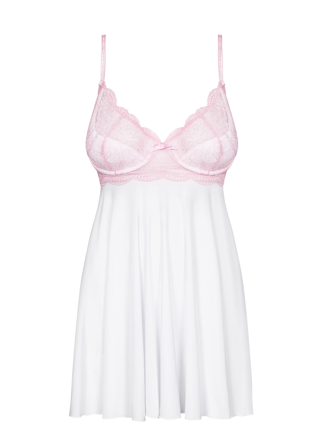 Babydoll Liane weiß-rosa