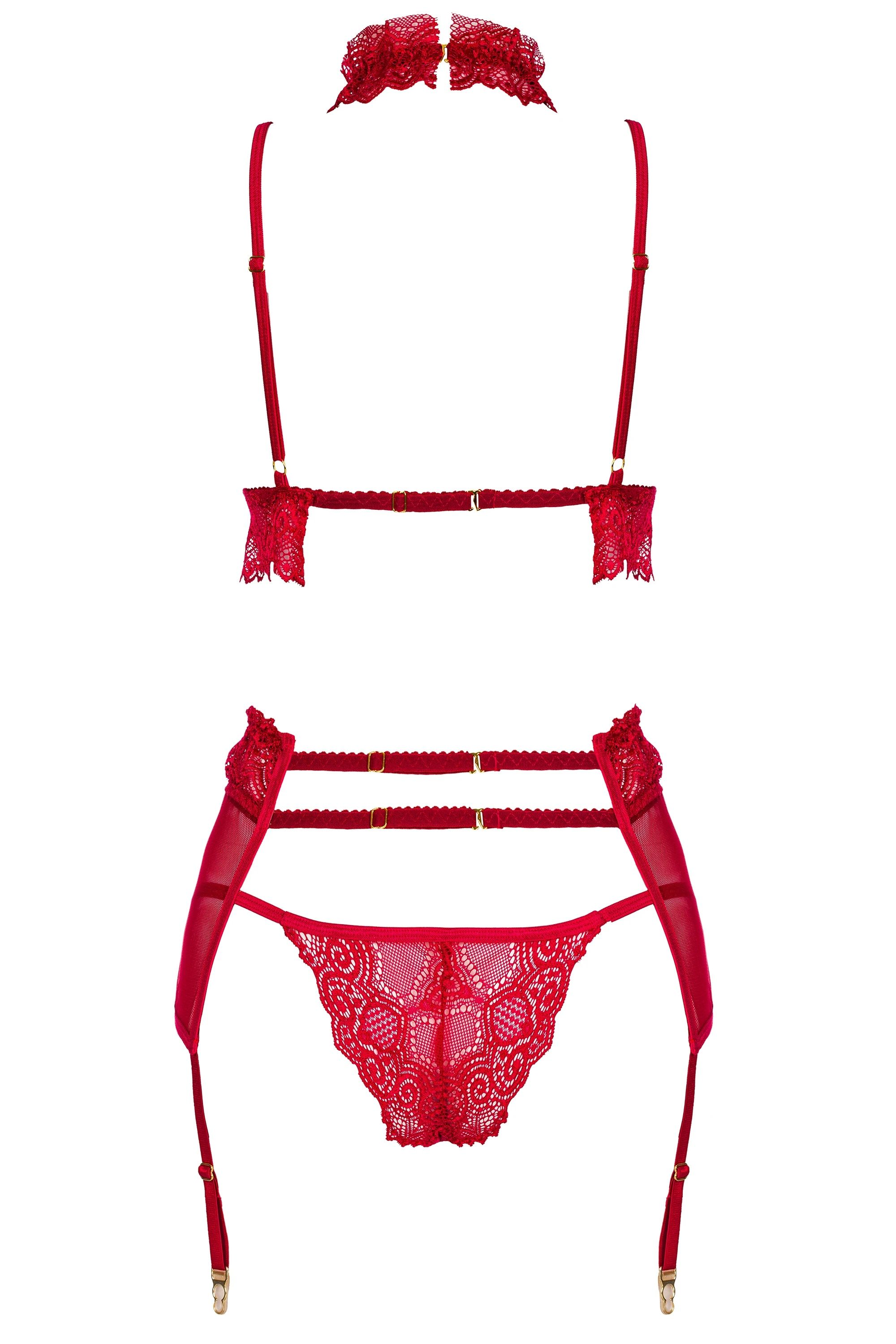 Vierteiliges Dessous-Set Velvet Sin