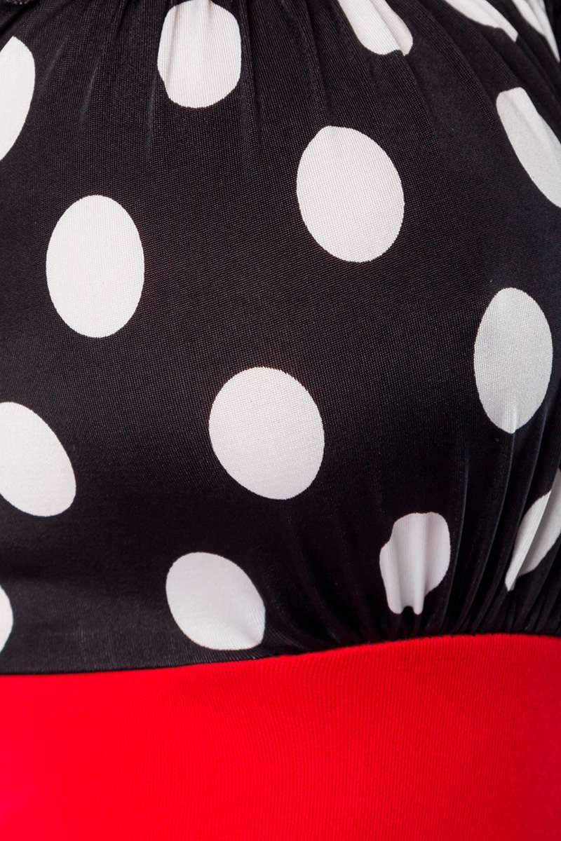 Gepunktetes Pencil-Kleid in rot
