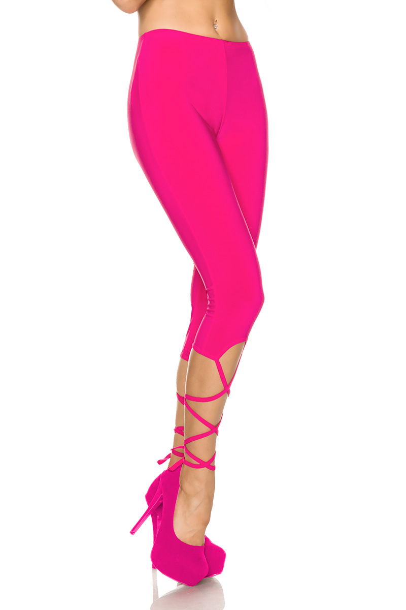 Schnür-Leggings in pink