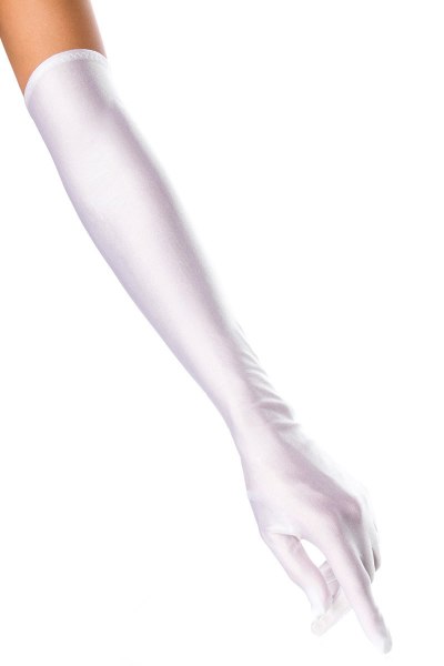 Extra lange Satinhandschuhe weiß