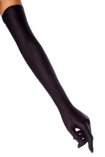 Extra lange Satinhandschuhe schwarz